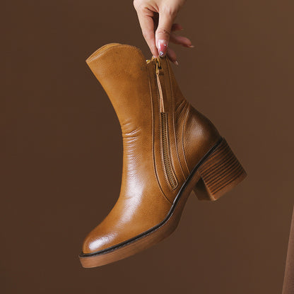 Bottines en cuir premium