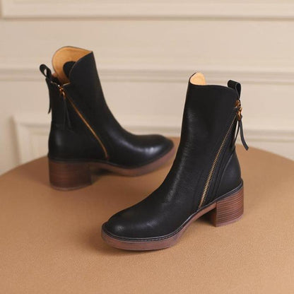 Bottines en cuir premium