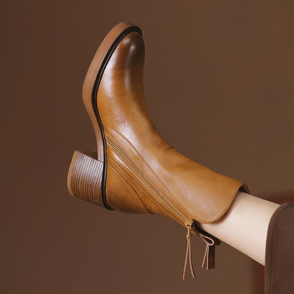 Bottines en cuir premium